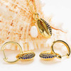14k Gold Vermeil Blue Lab Grown Sapphire Cowrie Shell Necklace