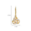 14KT Gold Vermeil Drop Celtic Knot Earring Studded With White Cubic Zirconias
