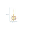 14kt Gold Vermeil Ship wheel Drop Earrings