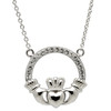 Claddagh Necklace Encrusted With Crystals