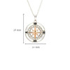 Sterling Silver Mother of Pearl Rose Gold Compass Necklace with White Crystals
