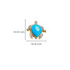 14K Gold Vermeil Mini Turtle Bracelet Turquoise and Lab Sapphire