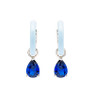 Sterling Silver Sapphire CZ with Blue Enamel Drop Earrings