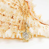14kt Gold Lab Grown Diamond Freshwater Pearl Turtle Necklace