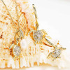 14kt Gold Lab Grown Diamond Freshwater Pearl Turtle Necklace