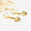 14K Gold Vermeil Anchor Earrings with Cubic Zirconias