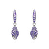 Sterling Silver Shell Earrings with Violet Crystals