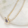 14kt Gold Lab Sapphire and Diamond Starfish Enhancer only