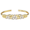 14kt Gold Vermeil and Lab White Sapphire Trinity Knot Bangle