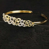 14kt Gold Vermeil and Lab White Sapphire Trinity Knot Bangle