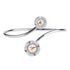 Sterling Silver and Rose Gold Compass Bangle With Crystals