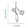 Sterling Silver and Rose Gold Compass Bangle With Crystals