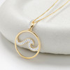 14kt Gold Lab-Grown Diamond Single Wave Necklace