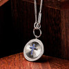 Sterling Silver Cross Sapphire CZ Necklace