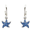 Sterling Silver Sapphire Crystal Starfish Earrings