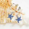 Sterling Silver Sapphire Crystal Starfish Earrings