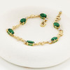 14kt Yellow Gold Claddagh Bracelet Emeralds and Lab Diamonds