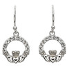 Claddagh Earrings Adorned With Crystals