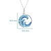Sterling Silver With Blue Crystals Wave Mini Necklace