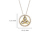 Sterling Silver CZ Trinity Knot Necklace with Gold Plated Detail