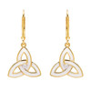 Gold Vermeil White Enamel Celtic Trinity Knot Earrings