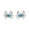 Crab Stud Earrings with Blue With Crystals