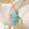 14K Gold Vermeil Stingray Necklace Turquoise and Lab Sapphire