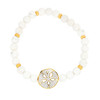 14Kt Gold Vermeil White Agate Sand Dollar Stretchy Bracelet