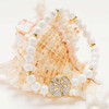 14Kt Gold Vermeil White Agate Sand Dollar Stretchy Bracelet