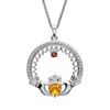 Single Stone Family Claddagh Pendant