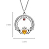 Single Stone Family Claddagh Pendant