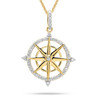 14kt Gold Lab-Grown Diamond Ship Wheel Necklace