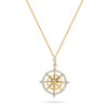 14kt Gold Lab-Grown Diamond Ship Wheel Necklace