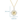 14kt Gold Lab-Grown Diamond Ship Wheel Necklace