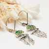 Sterling Silver Jelly Fish Green Peridot Earrings