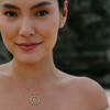 14k Gold Vermeil Blue Lab Grown Sapphire Compass Necklace