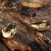 14kt Gold Vermeil Embossed Drop Celtic Triskele Hoop Earrings