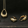 14kt Gold Vermeil Embossed Drop Celtic Triskele Hoop Earrings