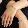 Sterling Silver Celtic Trinity Knot Bracelet with Emerald Green Cubic Zirconia Beads