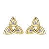 14kt Gold Vermeil Trinity Knot Stud Earrings with White Sapphires