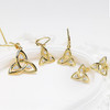 14kt Gold Vermeil Trinity Knot Stud Earrings with White Sapphires
