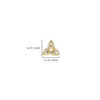 14kt Gold Vermeil Trinity Knot Stud Earrings with White Sapphires