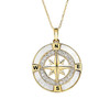 14kt Gold Lab Grown Diamond Mother of Pearl Compass Necklace
