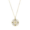 14kt Gold Lab Grown Diamond Mother of Pearl Compass Necklace