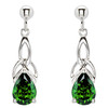 Sterling Silver Emerald Green Cubic Zirconia Trinity Knot Earrings