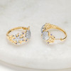 14kt Gold Lab Sapphire and Diamond Shell/Star Earring
