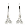 Sterling Silver Crystal Trinity Hoop Earrings