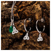 Sterling Silver Crystal Trinity Hoop Earrings