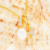14KT Gold Vermeil Starfish and Pearl Necklace with Cubic Zirconia