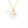 14KT Gold Vermeil Starfish and Pearl Necklace with Cubic Zirconia